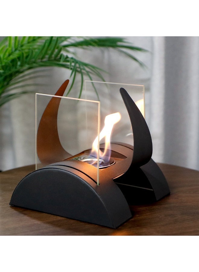 JHY DESIGN Tabletop Ambient Lighting - Modern Glass Flame Lamp for Atmosphere & Decorative Candlelight, Doubles as a Candle Holder - Image 4